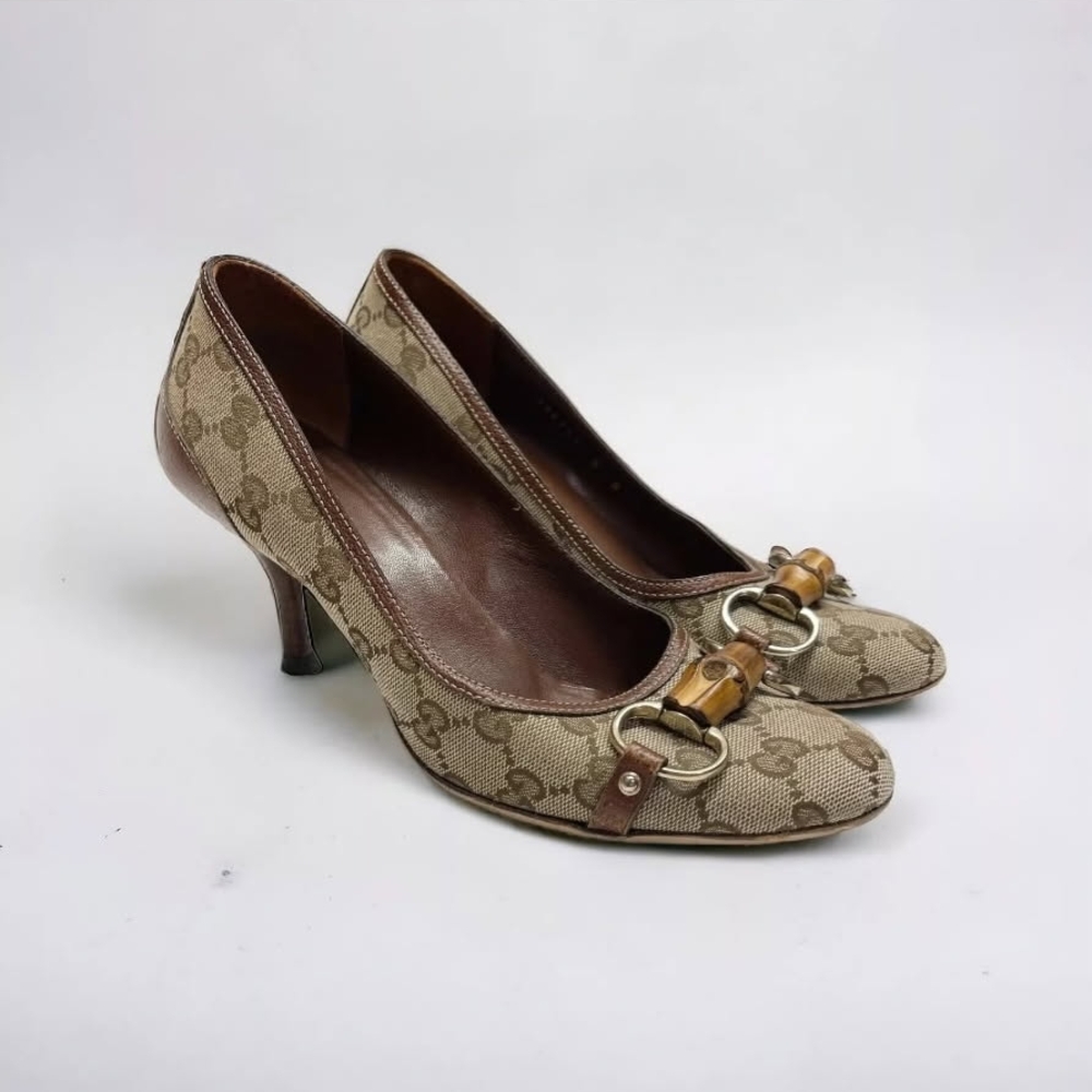 Gucci Brown Patterned Women's Heels